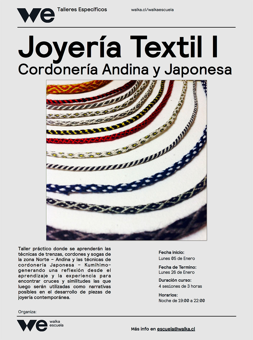 Joyería Textil I: Cordonería Andina y Japonesa by Claudia Betancourt 2015