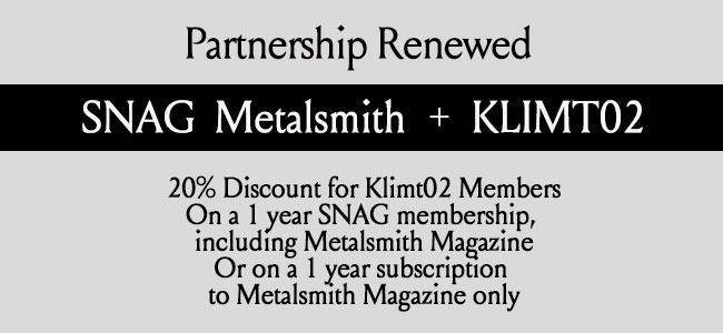 SNAG Metalsmith Partnership Klimt02 newsletter